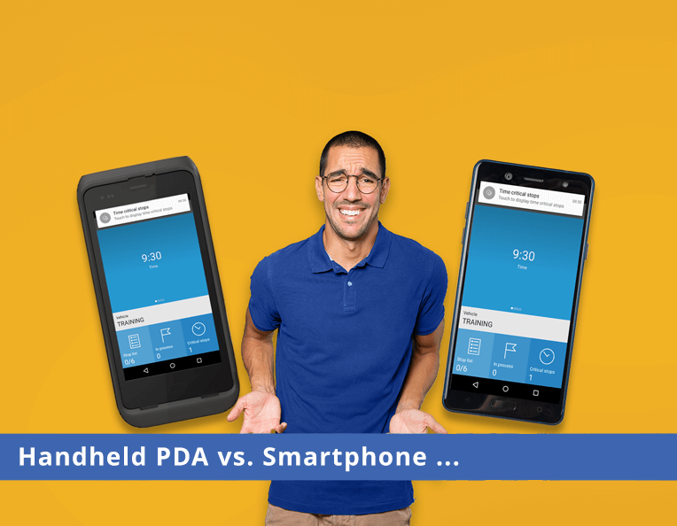 Key visual for web news: Handheld PDA vs. Smartphone